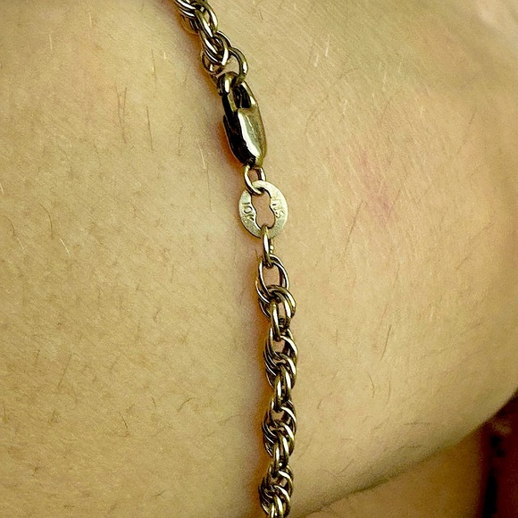 3.5g 10K Solid Yellow Gold Rope Chain Bracelet - Picture 3 of 9
